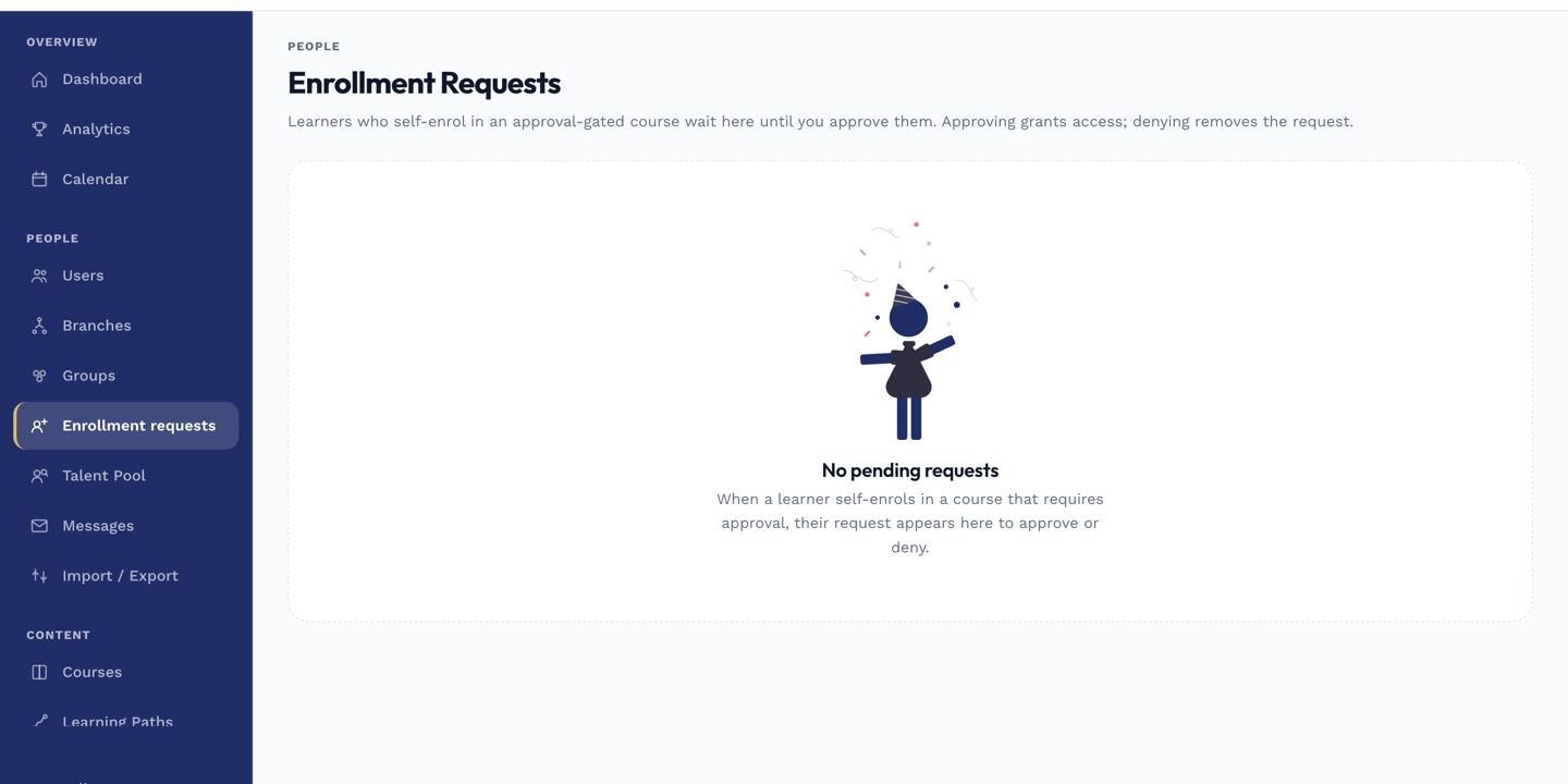 Enrolment requests admin
