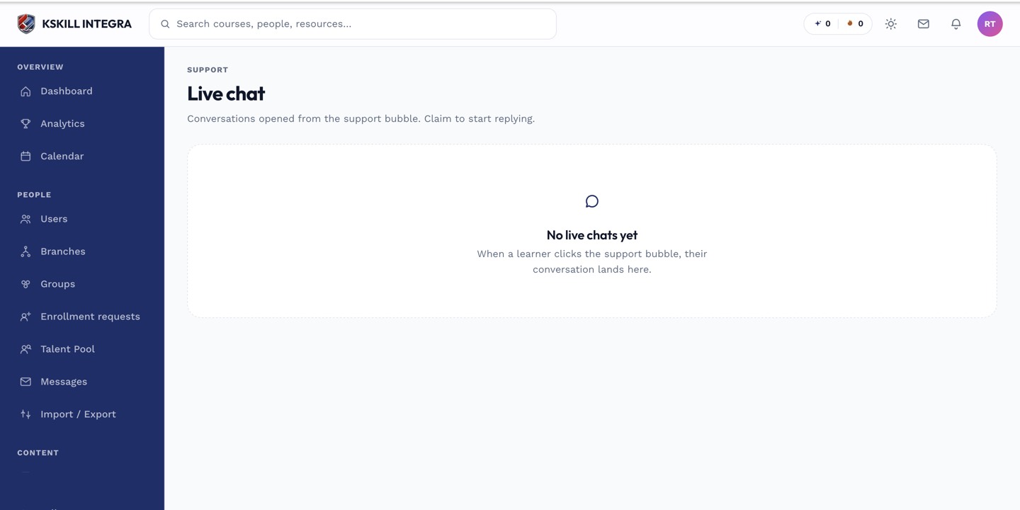Live chat agent inbox