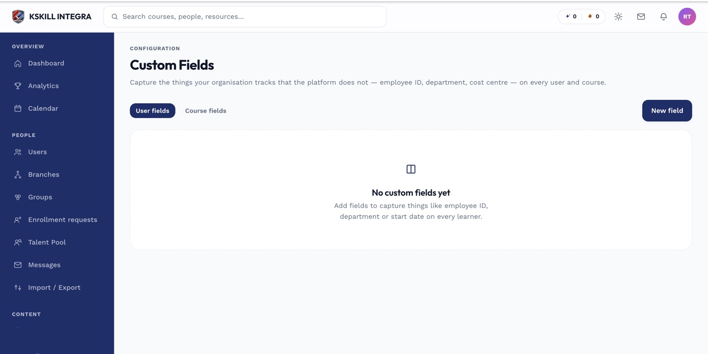 Custom fields admin